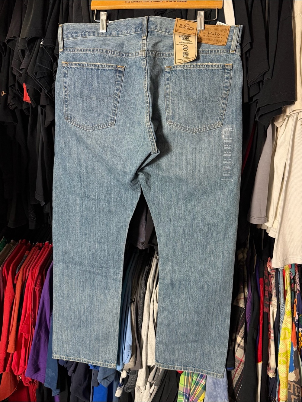 Polo Ralph Lauren Hampton Straight Jeans Men’s 36x30 New With Tags Rope Dyed